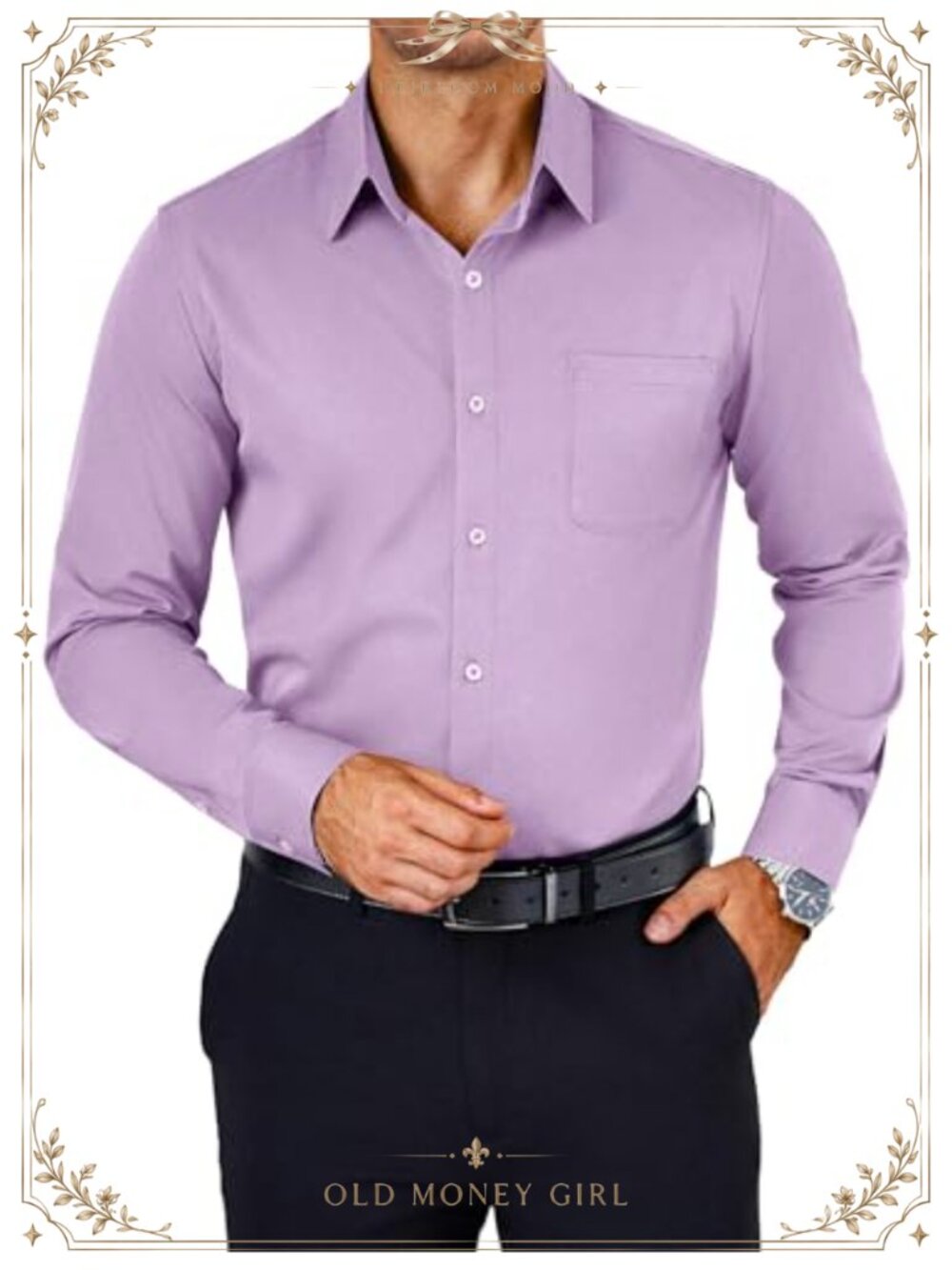 Mens Wrinkle Free Dress Shirt Long Sleeve Slim Fit Button Down Business Formal